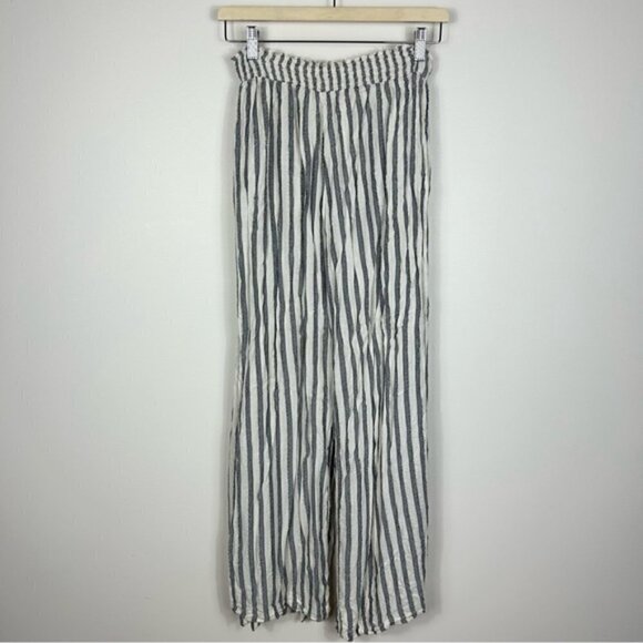 Becca By Rebecca Virtue Gateway Cover-up Swim Pant Wide Split Leg Gray Stripe M - Picture 10 of 10